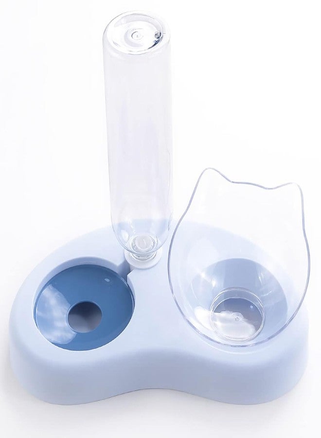 Homestic 2-in-1 Cat & Dog Bowl Set with Replaceable Water Bottle|Automatic Refill Cat Bowl|Premium PP Plastic|Non-Toxic|Suitable for Small & Medium Pets|PT008B|Blue - Image 1